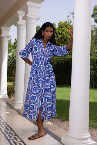 Brie Dress in Palermo Sapphire