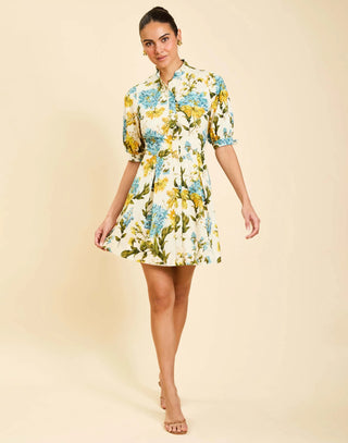 Brooklyn Mini Dress in Verdant Blooms
