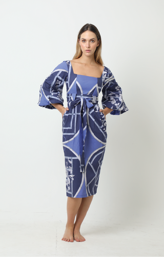 Valeria Midi in Circles Blue