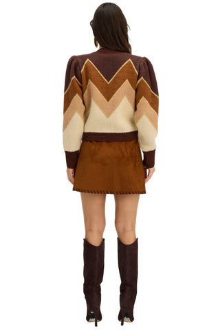 Fuzzy Chevron Sweater