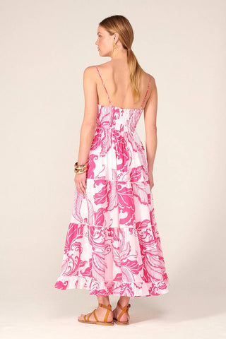 Milena Dress in Pink Reef Wave