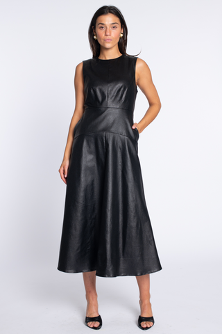 Claire Dress in Black Metallic