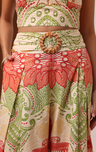 San Jose Pant in Stitchwork Hibiscus