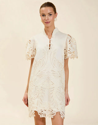 Elliana Lace Mini Dress in Ivory