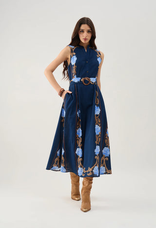 Iris Dress in Harvest Navy