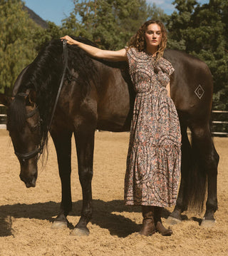 Indira Ankle Dress in Divina Print