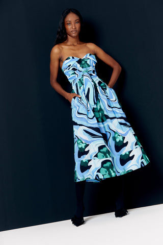 Lidia Dress in Marmol Verde