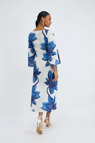 Camelia Dress in Lotus Indigo