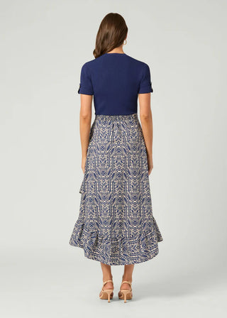 Rayna Dress in Navy/Ivory