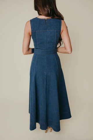 Drew Dress in Dark Denim