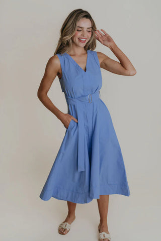 french blue cocktail dress Amara French Blue Midi Dress