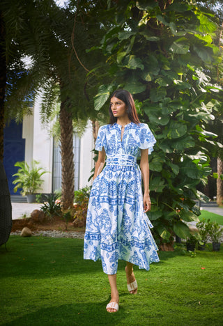 Leni Dress in Fontana Aqua