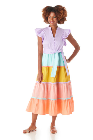 Kemble Dress in Sherbet Colorblock