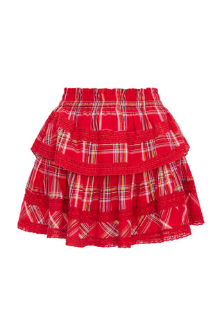 Ruffle Mini Skirt in Cheery Red