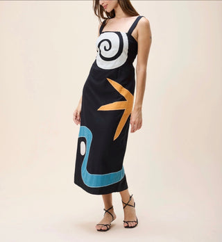 Brie Midi Dress in Black