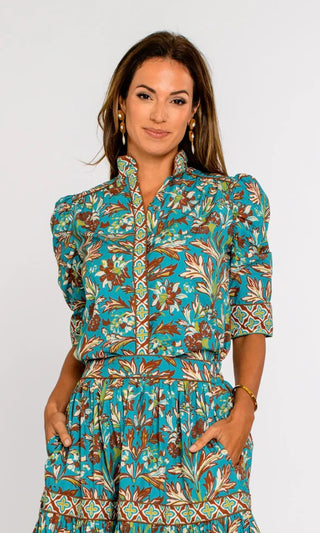 Ruthie Top in Grandeur Turquoise