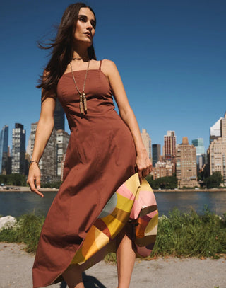 Leo Convertible Midi Dress in Cioccolato Brushstrokes