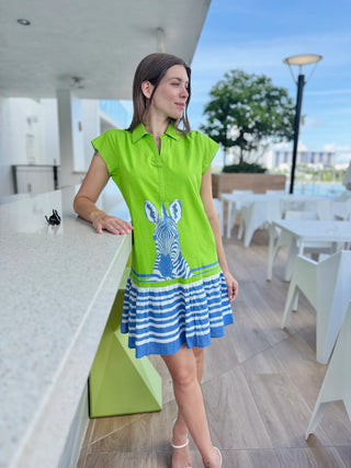 Havana Mini Dress in Zebra Lime