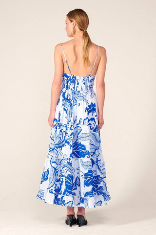 Milena Dress in Blue Reef Wave