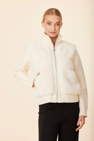 Faux Fur/Vegan Leather Nylon Jacket