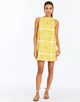Fiona Reversible Shift Mini Dress in Yellow