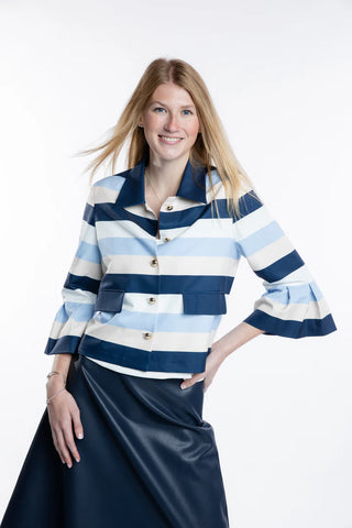 Jackie Stripe Jacket in Blue Stripe