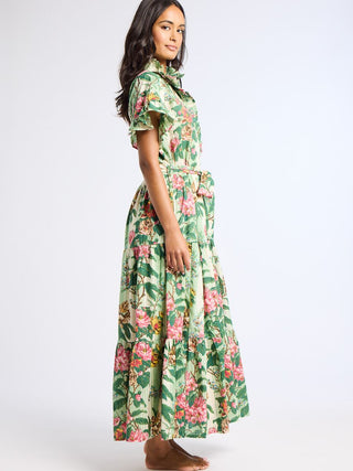 Victoria Dress in Garden Stripe