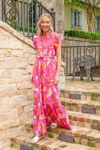 Taylor Dress in Magenta Wings