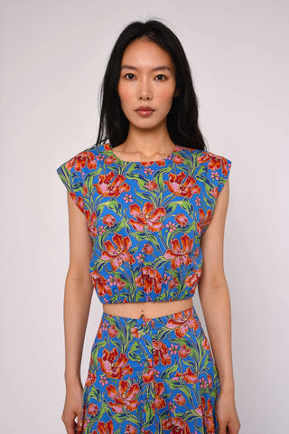 Cambrie Tank in Archive Tulip Liberty Print