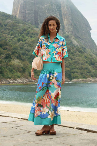 Garden of Life Multicolor Midi Skirt