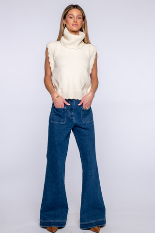 Heather Convertible Sweater in Ivory