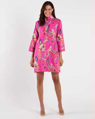 Helen Dress in Feathered Floral Pink