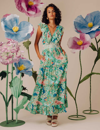 Azalea Dress in Symphonic Ikat Bermuda