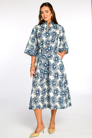 Talia Dress in Hand Drawn Daisies