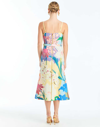 Eugenia Convertible Midi Dress in Floral Buttercream