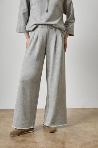 Full Length Terry Pant in Heather Grey