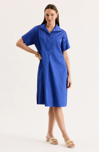 Addie Cotton Midi Shirtdress in Dazzling