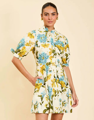 Brooklyn Mini Dress in Verdant Blooms