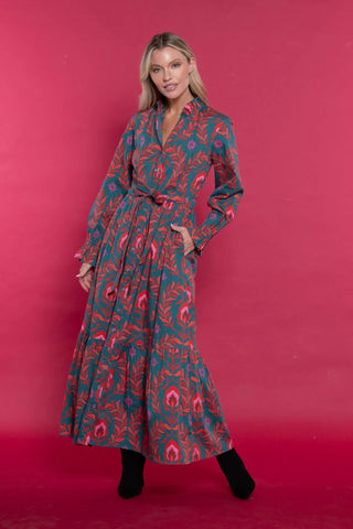 Britt Dress in Holiday Garland